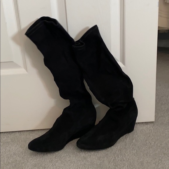 Dana Davis Shoes - Women’s Black Suede Tall Boots Size 6.5